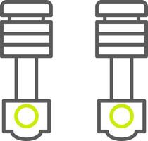 pistons ligne deux Couleur icône vecteur