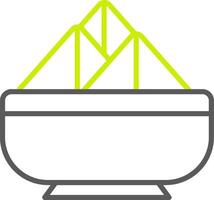icône de deux couleurs de ligne de samosa vecteur