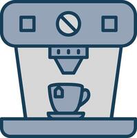 café machine ligne rempli gris icône vecteur