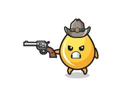 le cowboy de la goutte de miel tirant avec une arme à feu vecteur
