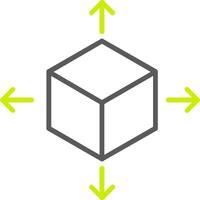 icône de deux couleurs de ligne de cube vecteur