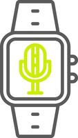 icône de deux couleurs de ligne de microphone vecteur