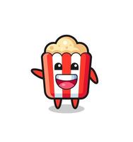 personnage de mascotte mignon pop-corn heureux vecteur