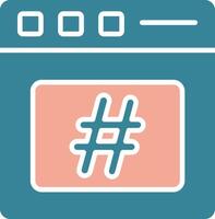 icône de deux couleurs de glyphe de hashtag vecteur