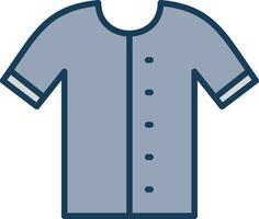 chemise ligne rempli gris icône vecteur