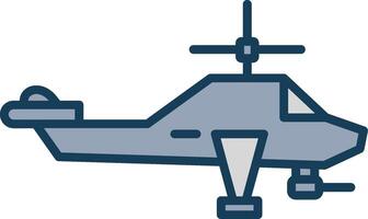 hélicoptère ligne rempli gris icône vecteur