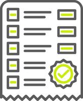 icône de deux couleurs de la ligne de la liste de contrôle vecteur