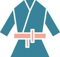 icône de deux couleurs de glyphe de kimono vecteur