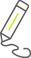 icône de deux couleurs de ligne de crayon vecteur