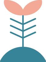 icône de deux couleurs de glyphe de plante vecteur