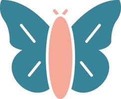 icône papillon glyphe deux couleurs vecteur