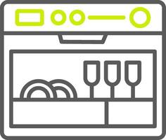 icône de deux couleurs de ligne de lave-vaisselle vecteur