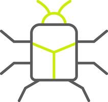 cerf scarabée ligne deux Couleur icône vecteur