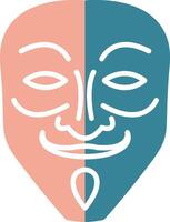 icône de masque glyphe deux couleurs vecteur