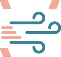 icône de deux couleurs de glyphe venteux vecteur