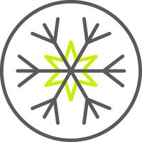 icône de deux couleurs de ligne de flocon de neige vecteur