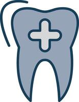 dentaire se soucier ligne rempli gris icône vecteur