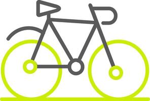 icône de deux couleurs de la ligne de vélo vecteur