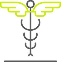 icône de deux couleurs de ligne de médecine vecteur