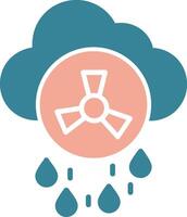 icône de deux couleurs de glyphe de pluie acide vecteur