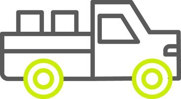 icône de deux couleurs de ligne de camionnette vecteur