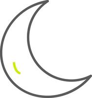 icône de deux couleurs de ligne de lune vecteur