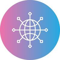 global relier ligne pente cercle icône vecteur