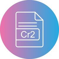 cr2 fichier format ligne pente cercle icône vecteur