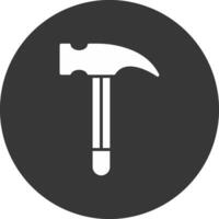 icône inversée de glyphe de marteau vecteur