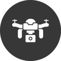 drone glyphe inversé icône vecteur