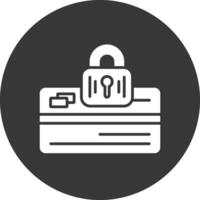 icône inversée de glyphe de carte de crédit vecteur