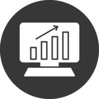 analytique glyphe inversé icône vecteur