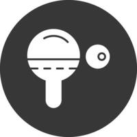 icône inversée de glyphe de tennis de table vecteur