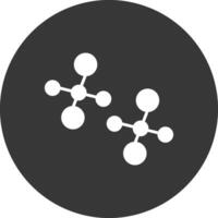 icône inversée de glyphe de molécules vecteur