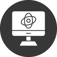 ordinateur science glyphe inversé icône vecteur