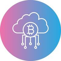 nuage bitcoin ligne pente cercle icône vecteur