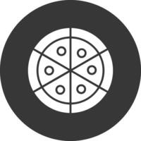 icône inversée de glyphe de pizza vecteur