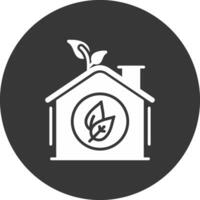 icône inversée de glyphe de maison verte vecteur