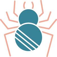 icône de deux couleurs de glyphe d'araignée vecteur