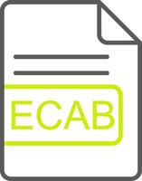 ecab fichier format ligne deux Couleur icône vecteur