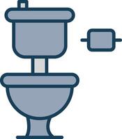 toilette ligne rempli gris icône vecteur