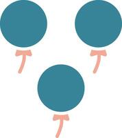 icône de deux couleurs de glyphe de ballons vecteur
