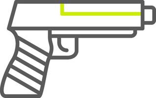 icône de deux couleurs de ligne de pistolet vecteur