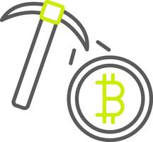 bitcoin exploitation minière ligne deux Couleur icône vecteur