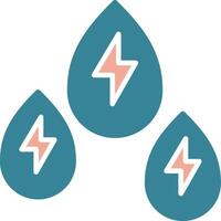 icône de deux couleurs de glyphe d'énergie hydroélectrique vecteur