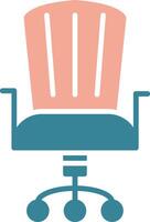 icône de deux couleurs de glyphe de chaise de bureau vecteur