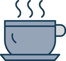 tasse à thé ligne rempli gris icône vecteur