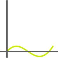 vague graphique ligne deux Couleur icône vecteur