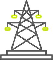 électrique ligne deux Couleur icône vecteur