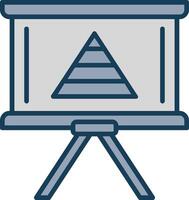 pyramide graphique ligne rempli gris icône vecteur